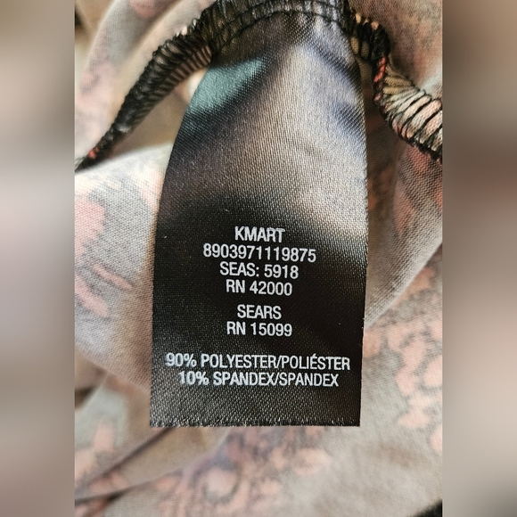 Joe Boxer Womens Black And Pink Floral Short Sleeve Short Dress Size Large - Picture 5 of 12